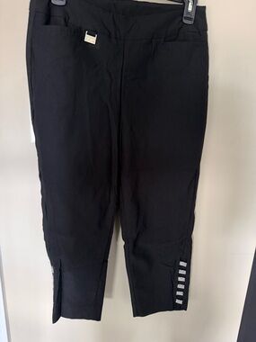 Lulu-B Black Capris with Embellished Hem